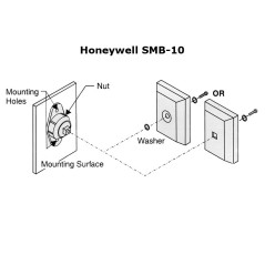 Support mural SMB10 pour détecteur Honeywell