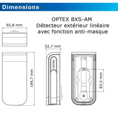 Optex BXS-AM | Détecteur extérieur linéaire filaire avec anti-masque