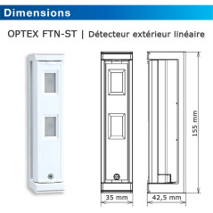 Optex FTN-ST | Détecteur extérieur linéaire filaire