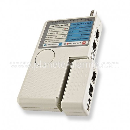 Testeur de câbles - Testeur de câbles rj11 / rj45 - affichage led - Ref  2498 - Câbles, connecteurs et prises
