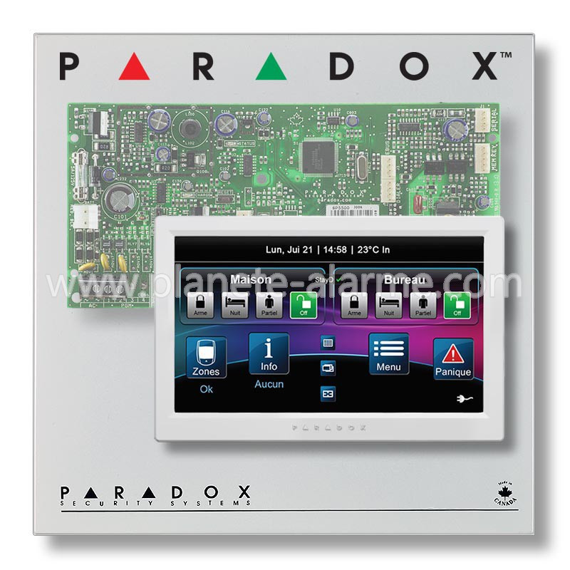 Pack alarme filaire Paradox SP avec clavier tactile TM70