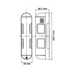 Dimensions du détecteur de mouvement filaire exterieur Optex BX80N